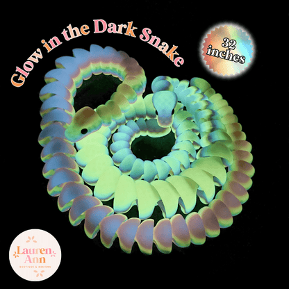 32-Inch Articulated Rainbow Snake – 3D Printed, Glow-in-the-Dark Fidget Toy